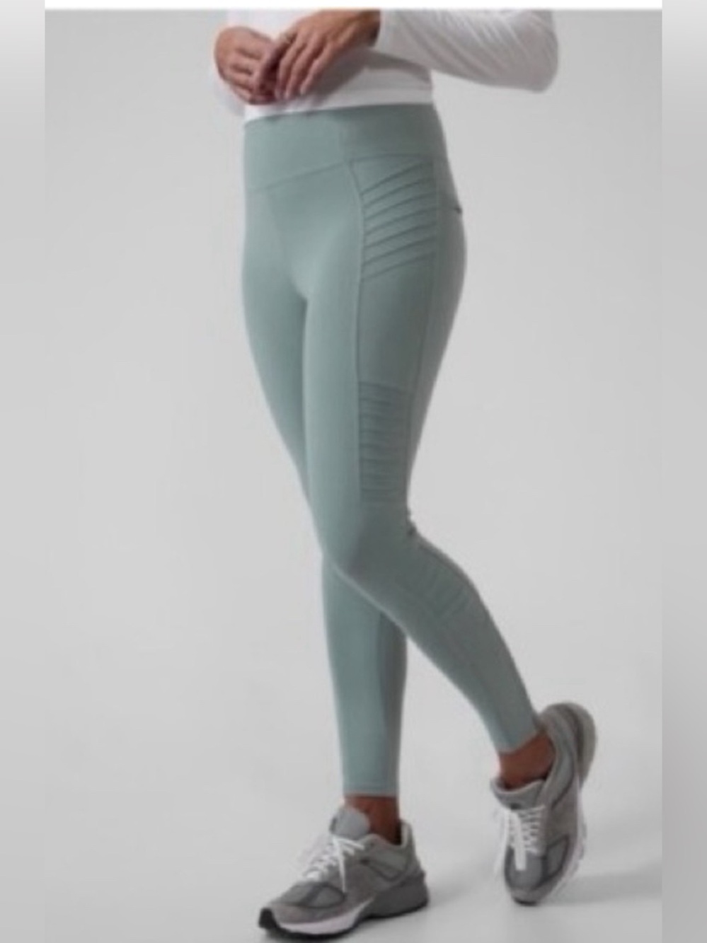 Athleta Delancey Moto Tight Leggings Blue XS Ribbed Athletic Yoga Pants